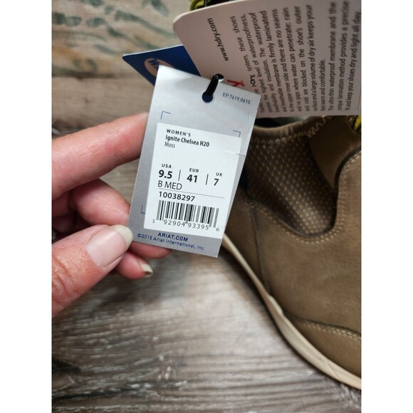 Ariat Ignite Chelsea Waterproof Shoes Ankle Green Suede Pull On Women's Size 9.5 - Picture 6 of 7